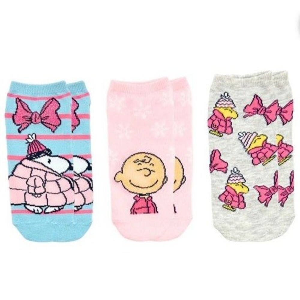 Peanuts Women's Holiday No-Show Socks, 3-Pack